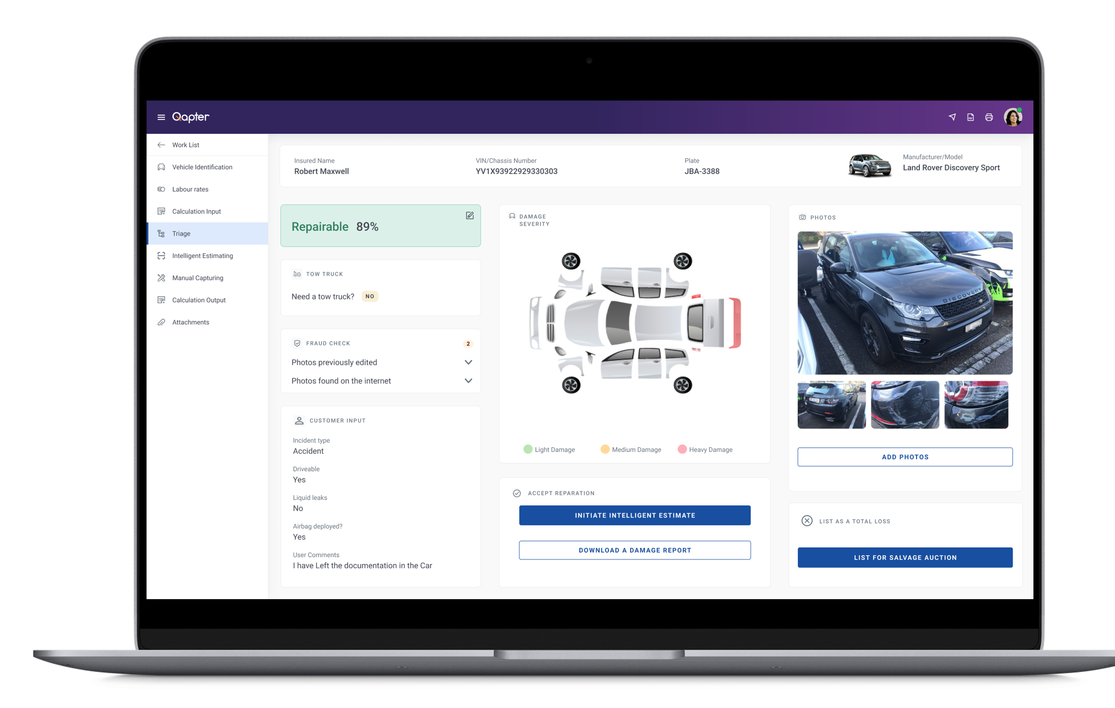 Intelligent Triage Dashboard - Repairable Case